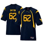 Men's West Virginia Mountaineers NCAA #62 Garrett Smyton Navy Authentic Nike Throwback Stitched College Football Jersey LG15L12II